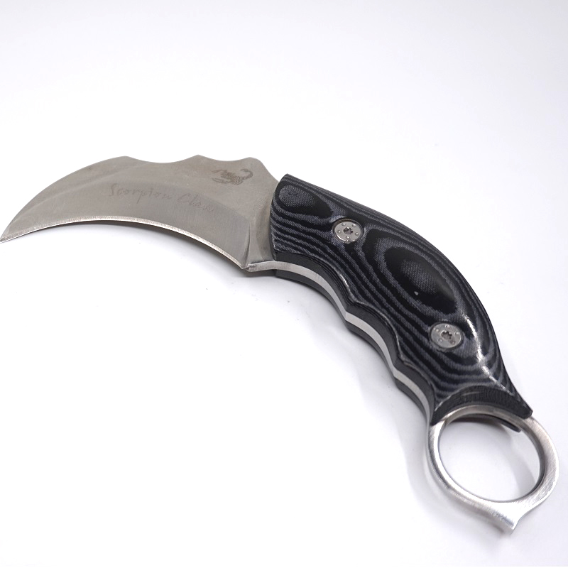Scorpion Claw Karambit Pocket knife Fixed Blade Micarta Handle Leather Shealth Christmas Gift Camping Survival Hunting EDC Tool
Scorpion Claw Karambit Pocket knife Fixed Blade Micarta Handle Leather Shealth Christmas Gift Camping Survival Hunting EDC Tool