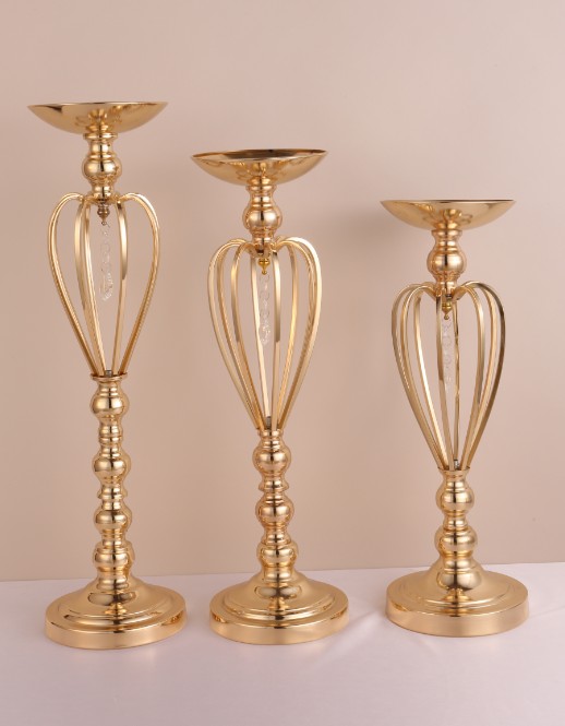 The wedding prop path Gold-plated iron crown vase table vase European style flower ware stage master WQ15