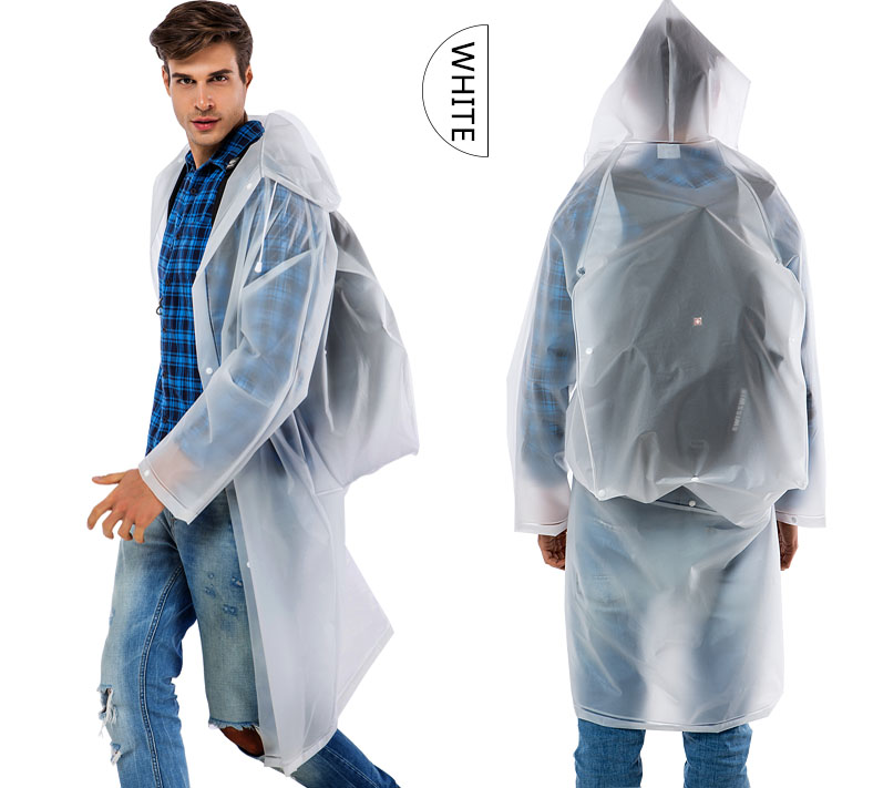 Yuding Long Raincoat EVA Thick Rainwear Universal Poncho Waterproof Hiking Tour Hooded Rain Coat Include Schoolbag Position