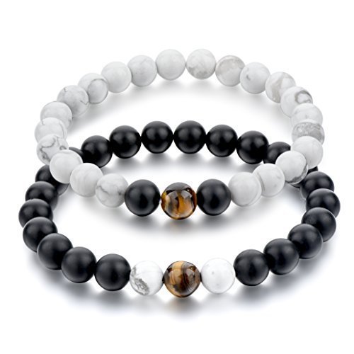 

2017 New Brand Trendy Frosted stone agate Charm Bracelets Lovers Natural Stone Beads For Women Men Jewelry pulsera hombres