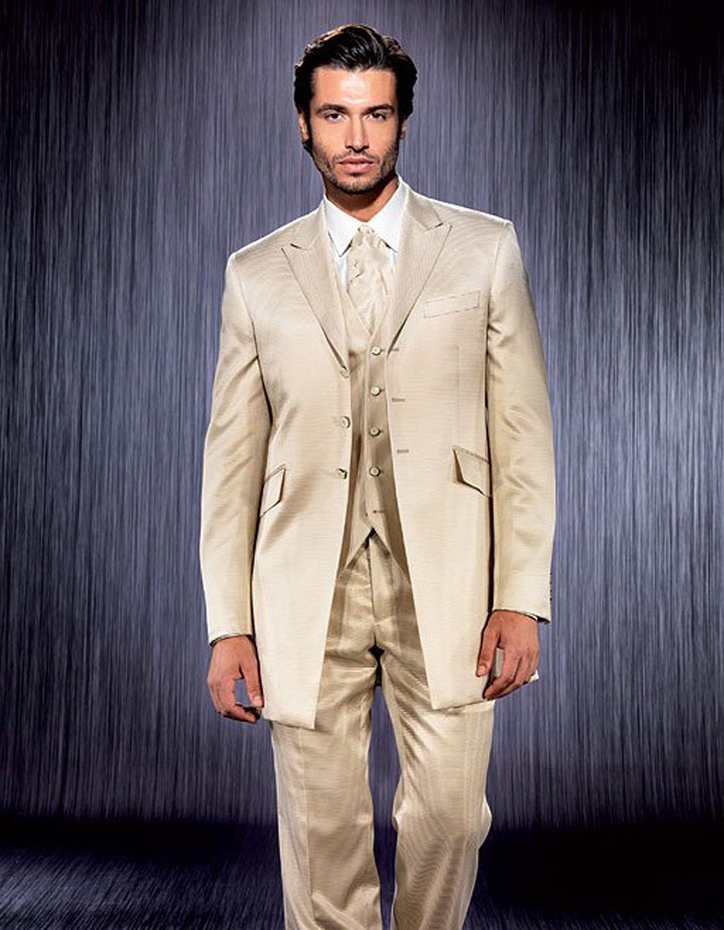 Super Handsome Groom Tuxedos Groomsmen Three Button Peak Lapel Best Man Suit Wedding Men's Blazer Suits (Jacket+Pants+Vest+Tie) K291