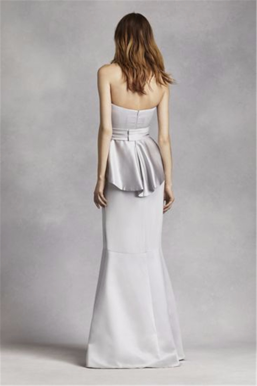 and Matte Crepe Peplum Mermaid Bridesmaid with Satin Sash VW360134 Wedding Party Evening Dress Formal Dresses