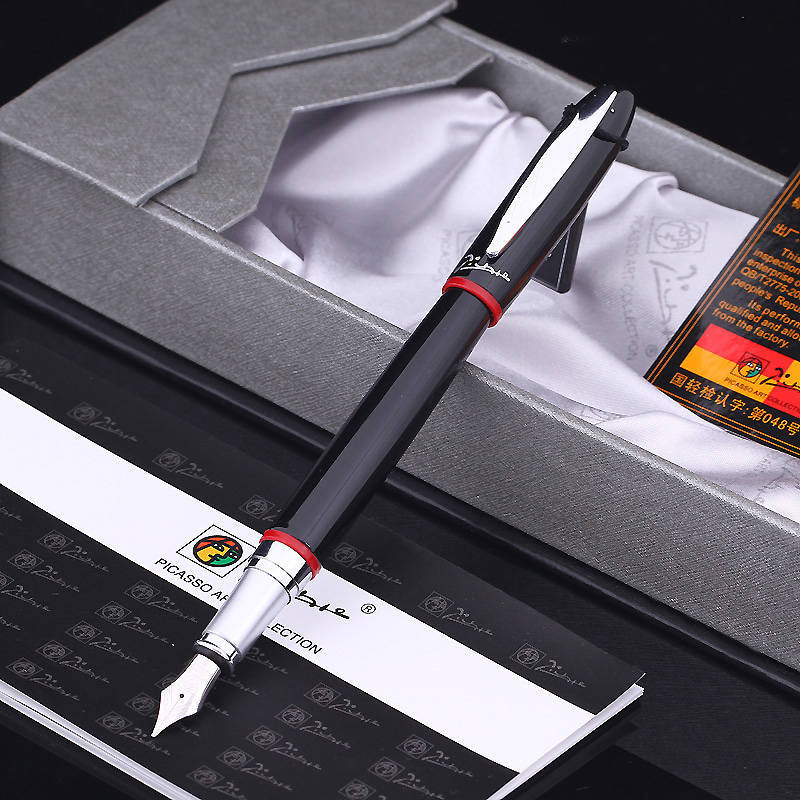 Picasso fountain pen,Picasso 907 Montmartre Black M Nib Fountain Pen Red and Yellow Ring, As pictuer shows
Picasso fountain pen,Picasso 907 Montmartre Black M Nib Fountain Pen Red and Yellow Ring, As pictuer shows