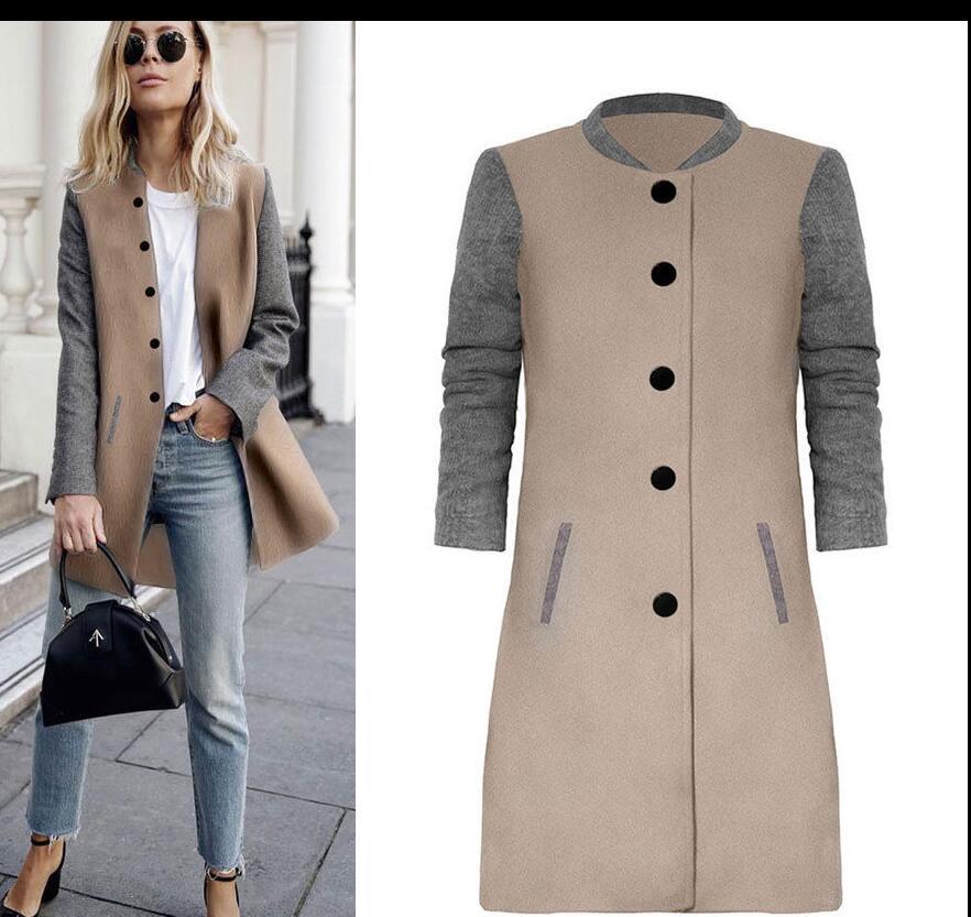 Women's Autumn Winter Long Single Breasted Patchwork Slim Woolen Coat DY17706, Black
Women's Autumn Winter Long Single Breasted Patchwork Slim Woolen Coat DY17706, Black