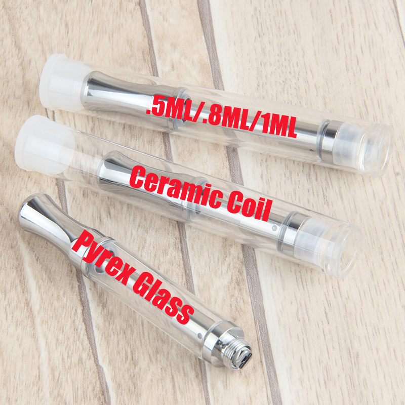 Glass Vape Tank Vape Cartridge Clearomizer Metal Tip Ceramic Coil Wickless .5ml .8ml 1ml 510 Wax Oil Vaporizer Tank in Plastic Clear Tube
Glass Vape Tank Vape Cartridge Clearomizer Metal Tip Ceramic Coil Wickless .5ml .8ml 1ml 510 Wax Oil Vaporizer Tank in Plastic Clear Tube
