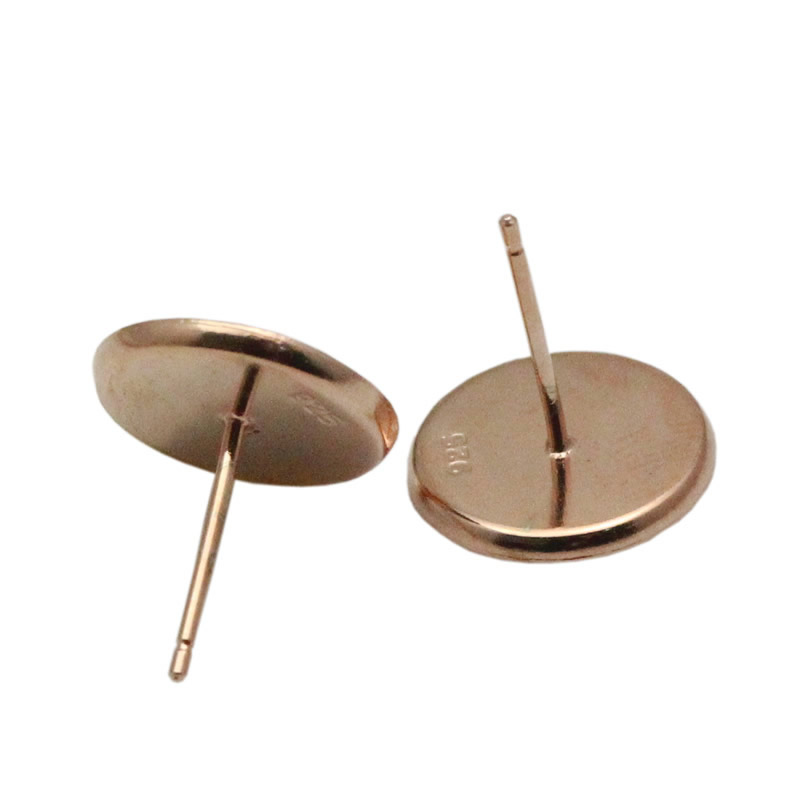 Beadsnice 925 sterling silver stud earring round bezel post earrings stud setting of top quality handmade jewelry accessories ID26463 27064