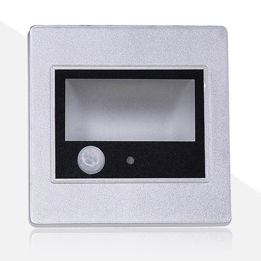 2.5W AC85-265V LED Human Body & Light Sensor Wall Plinth Recessed Stairs Lamp Corridor Lamps Hotel Aisle Drawing Room Night Lights