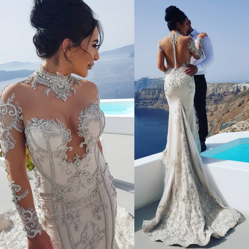 Sexy Mermaid Wedding Dresses South Afica Long Sleeves Bridal Gowns Sweep Train Applique Beads Rhinestone Free Shipping Wedding Dress, Ivory
Sexy Mermaid Wedding Dresses South Afica Long Sleeves Bridal Gowns Sweep Train Applique Beads Rhinestone Free Shipping Wedding Dress, Ivory