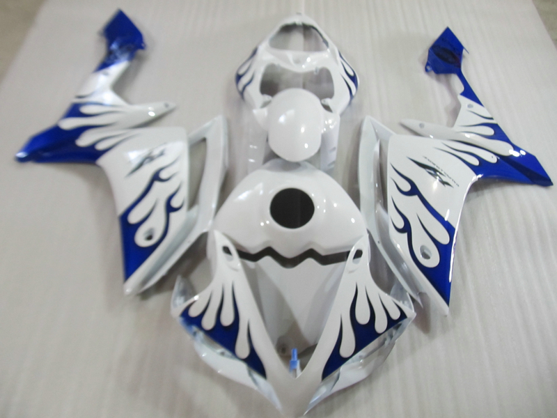 Injection molding hot sale fairing kit for Yamaha YZF R1 07 08 blue flames white fairings set YZFR1 2007 2008 OT11, Same as the picture shows
Injection molding hot sale fairing kit for Yamaha YZF R1 07 08 blue flames white fairings set YZFR1 2007 2008 OT11, Same as the picture shows
