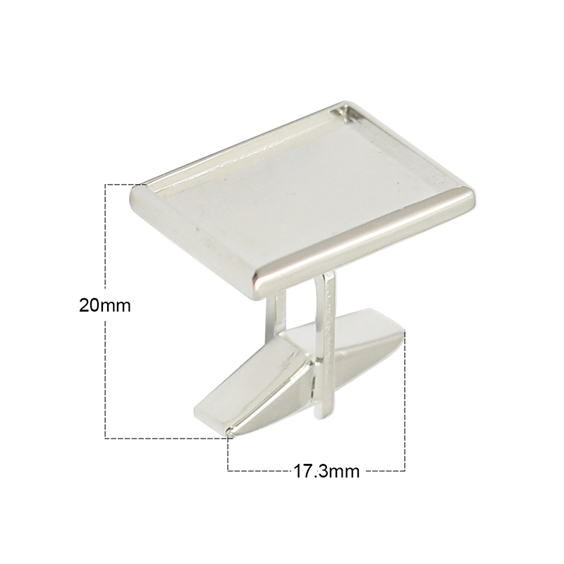 Beadsnice Solid 925 Sterling Silver Cufflink Findings Mens Jewelry Cufflink Blanks with Rectangle Bezel Setting Handmade ID30929