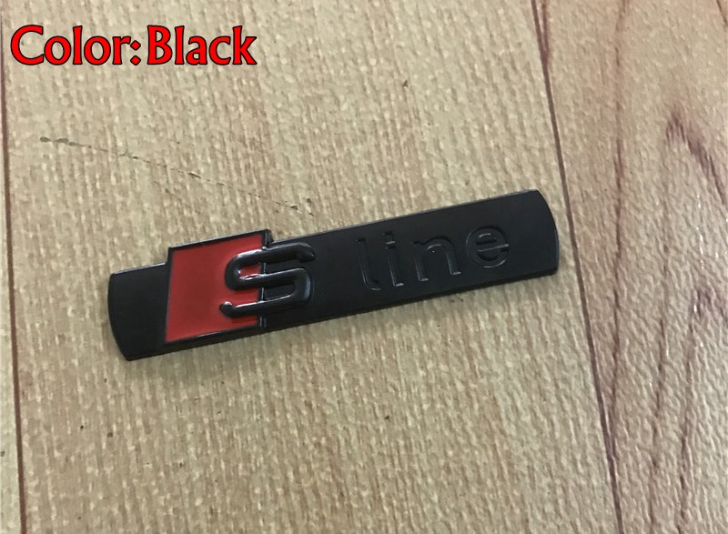 3D S Line Sline Car Front Grille Emblem Badge Metal Alloy Stickers Accessories Styling For Audi A1 A3 A4 B6 B8 B5 B7 A5 A6 C5 C6 A7 TT
