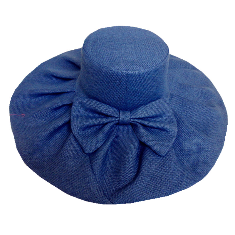 Linen Summer Womens Kentucky Derby Wide Brim Sun Hat Wedding Church Sea Beach Cap 10pcs/lot