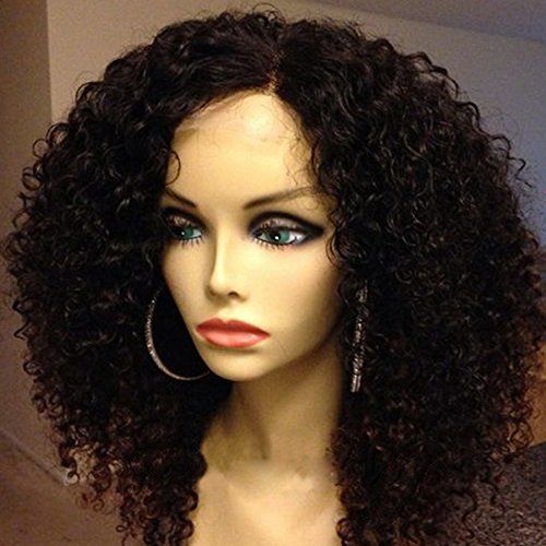360 Lace Frontal Wig 250% Density Pre-Plucked Hairline 360 Lace Front Human Hair Wig Curly Wig for Black Women (12inch with 250% densit