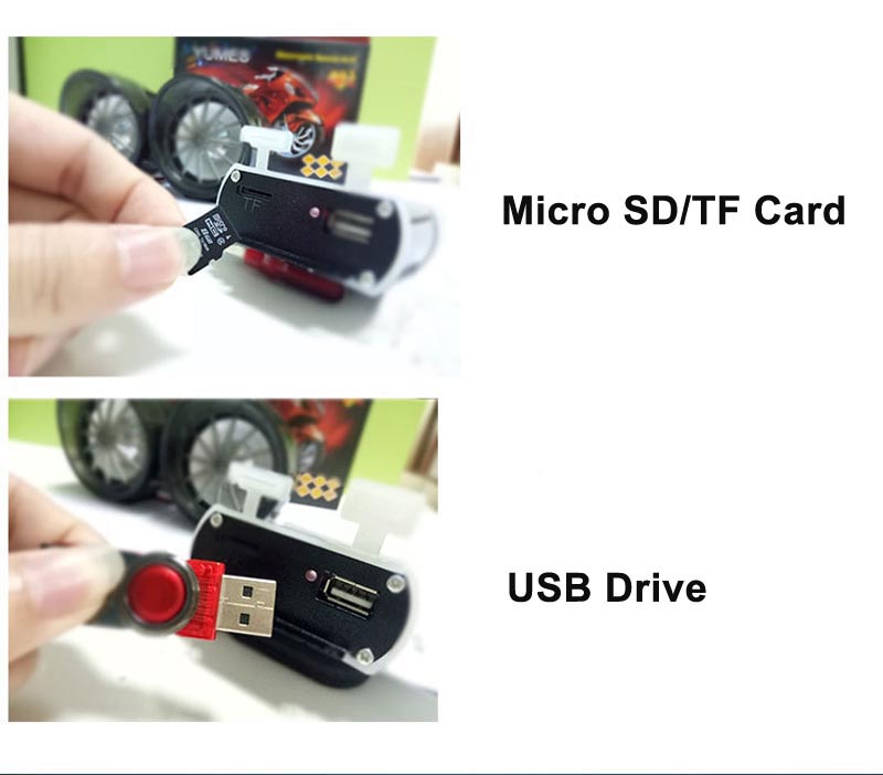 2.5 inch Motorcycle Motor Bluetooth Stereo Amplifier Anti-theft Alarm Speaker Car Hi-Fi Sound MP3 FM Radio USB Phone Charge