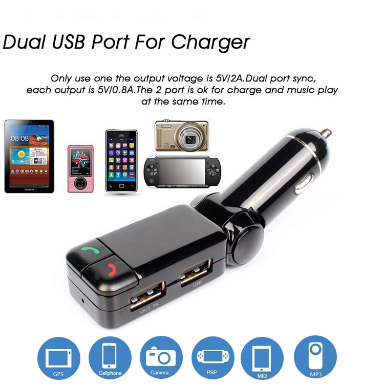 BC06 Car Charger Fm Transmitter High Performance Digital Wireless Bluetooth in-car Bluetooth Receiver fm Radio Stereo Adapter