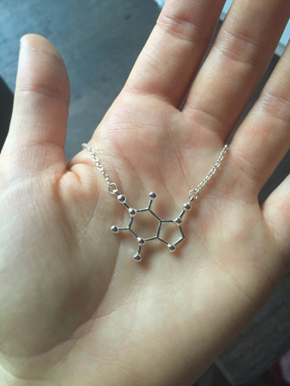 10PCS Simple Molecule Necklace Molecular Structure Necklaces Hormone Element Necklace Science Element Dopamine Clavicle Necklace