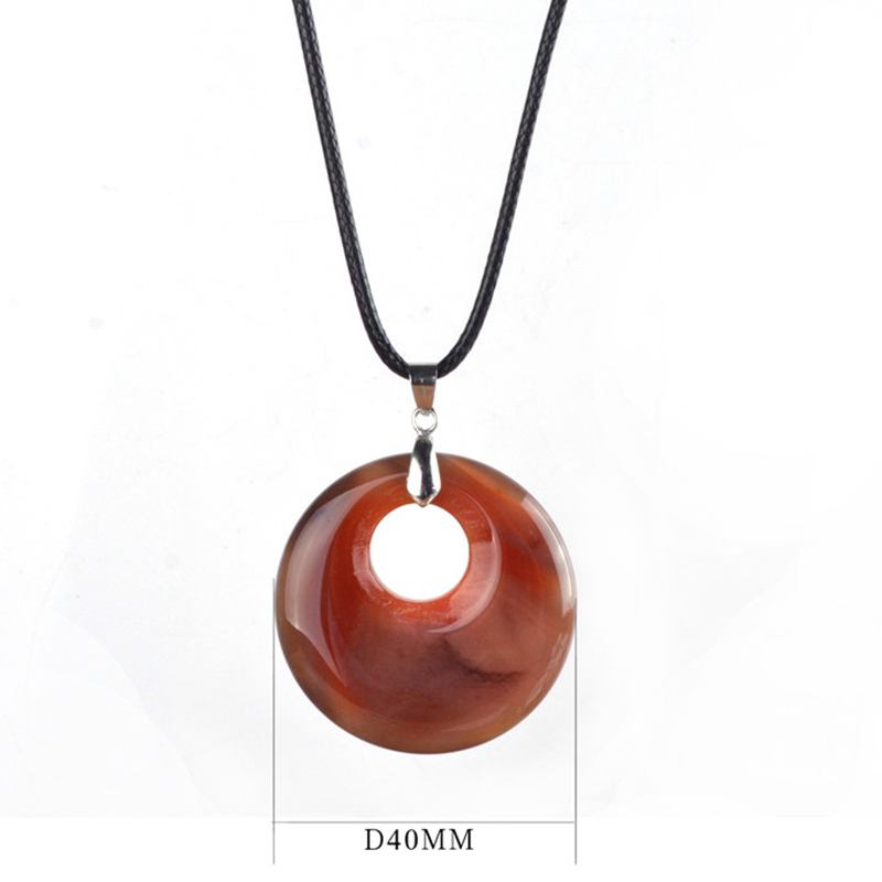 Fashion Natural Turquoise Pendant Necklace Tiger Eye Rose Quartz Crystals Leather Chains Necklace Jewelry Christmas present