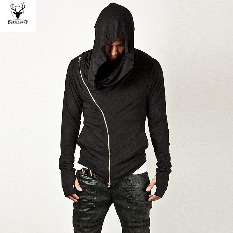 Wholesale-Men's Fashion sportswear 2016 Hot Brand Diagonal ZIP-UP Mens Assassin Creed Sweatshirt Hoodie Fashion Design For Men Sportswear