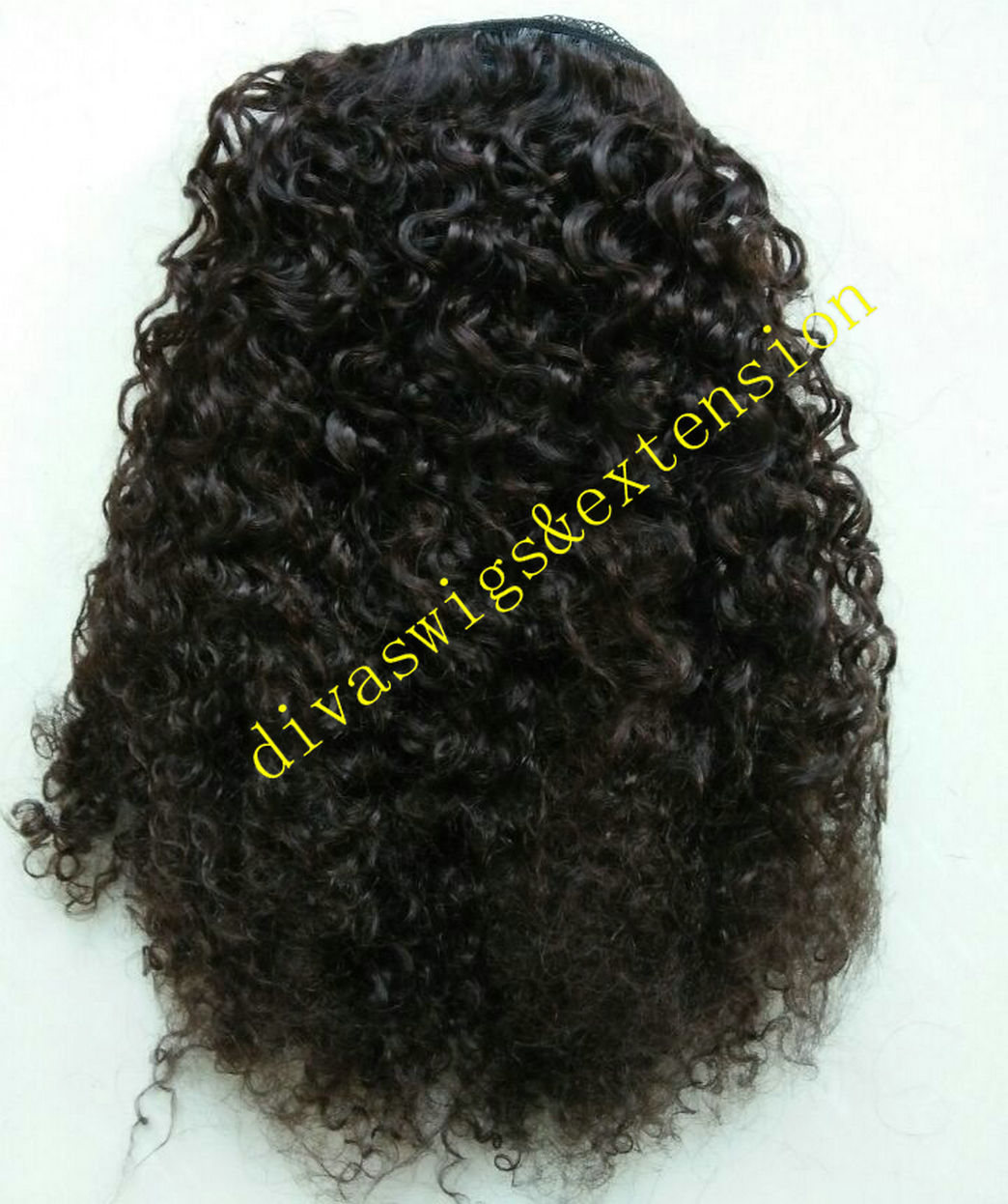 Peruvian virgin hair afro kinky curly human hair ponytail for black women,spiral curly drawstring ponytail clip in hair extension 120g