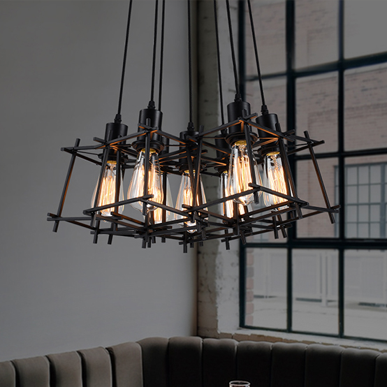 Vintage Hanging Pendant Lights Fixture Black Metal Pendant Lamps Home Indoor Lighting American Industrial Retro Droplight European Luminaire