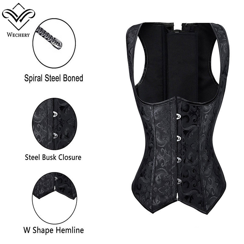 Women Brocade Waist Cincher Underbust Corset Vest Gothic Slimming Corsets Steel Boned Steampunk Clothing Plus Size S, Red
Women Brocade Waist Cincher Underbust Corset Vest Gothic Slimming Corsets Steel Boned Steampunk Clothing Plus Size S, Red