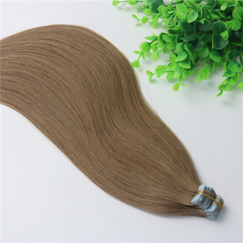 100g Tape In Human Hair Extensions Light Brown #8 Remy Tape Hair Extensions Skin Weft PU 14 16 18 20 22 24 INCH