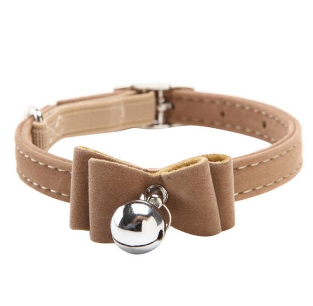 Safety Elastic Pet Cat Collar Velvet Bow Tie Kitten Dog Collars Neck Chain With Bells Pets Supplies G483
