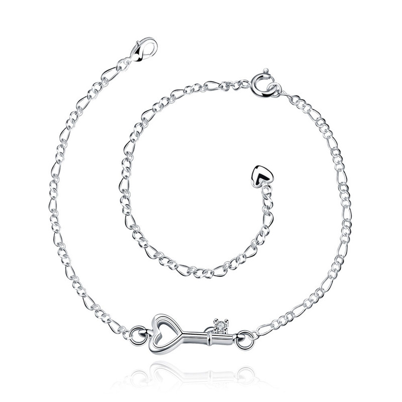 Women's Silver Plated Copper Figaro Chain Barefoot Beach Key Pendant Anklet Bracelet Foot Jewelry Free Shipping, Red;blue
Women's Silver Plated Copper Figaro Chain Barefoot Beach Key Pendant Anklet Bracelet Foot Jewelry Free Shipping, Red;blue