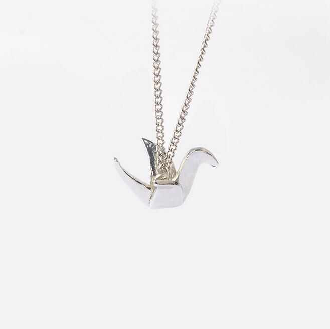 Brand new Personalized creative origami dinosaur antelope paper crane long animal necklace WFN403 (with chain) mix order 20 pieces a lot