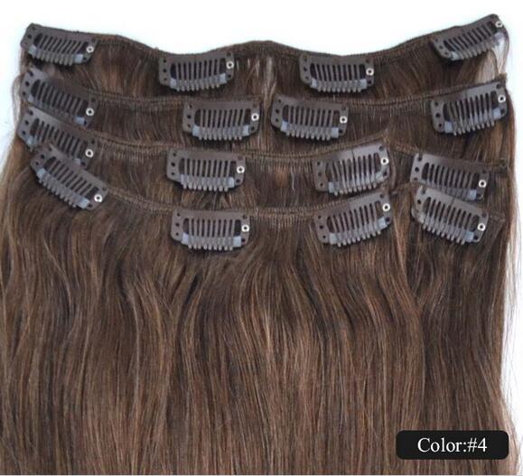 ZZHAIR 15" 7pcs set 70g Clips in/on 100% Brazilian Remy Human Hair Extension Full Head Natural Straight