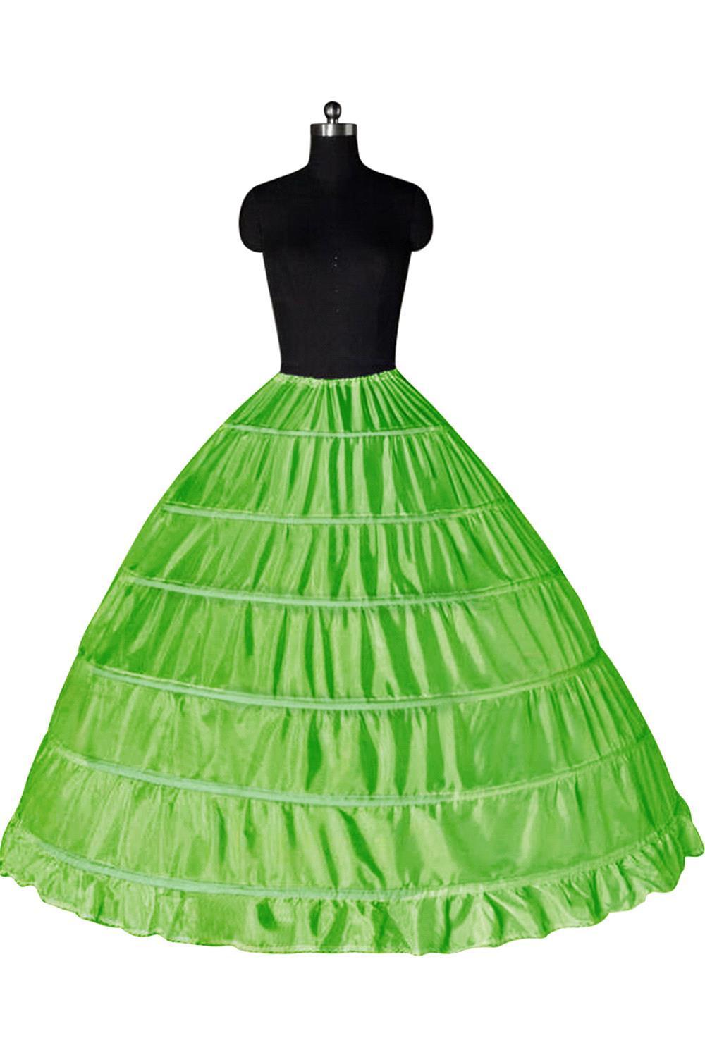 Super Cheap Ball Gown 6 Hoops Petticoat Wedding Slip Crinoline Bridal Underskirt Layes Slip 6 Hoop Skirt For Quinceanera Dress CPA