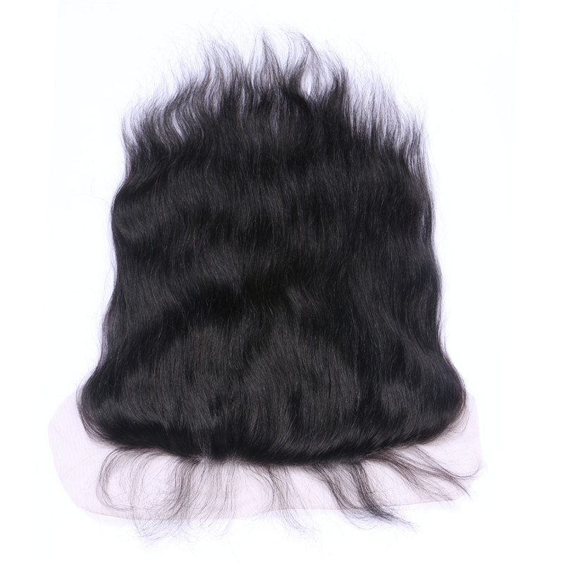 13x6 Ear to Ear Lace Frontal Closure With Bleached Knots Natural Color 1B Brazilian Human Remy Hair