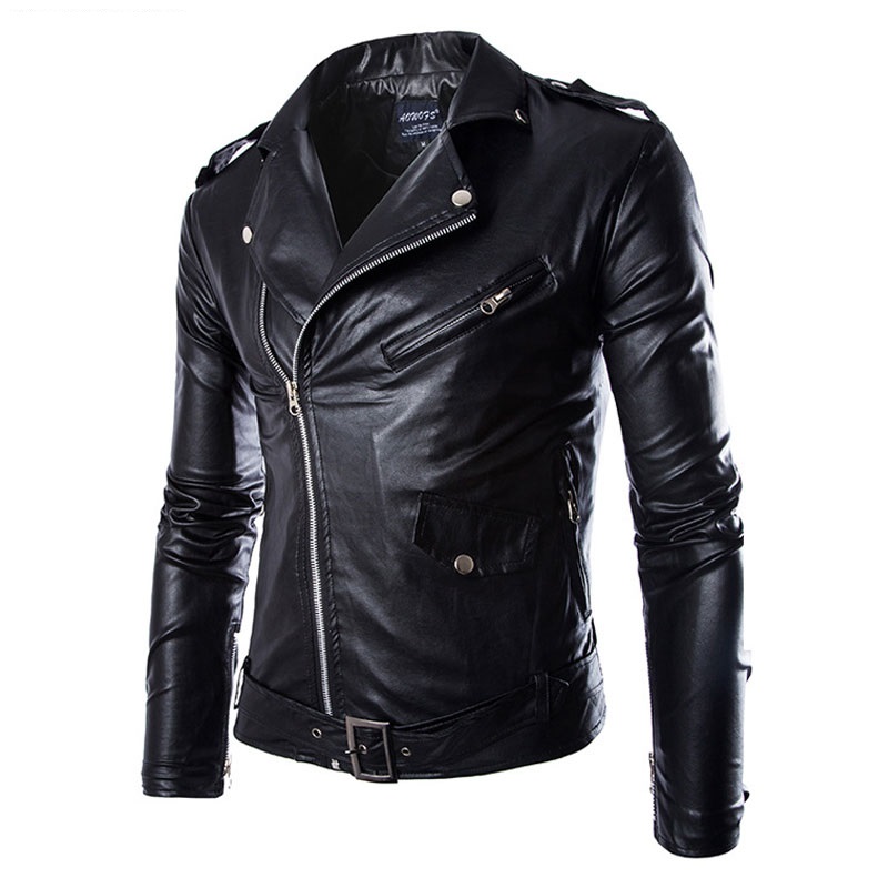 Wholesale- Men's Locomotive Leather Jackets Fashion Brand Coat Biker Jacket men Homme Jaqueta Couro Masculina PU Leather Mens Punk Veste, Black
Wholesale- Men's Locomotive Leather Jackets Fashion Brand Coat Biker Jacket men Homme Jaqueta Couro Masculina PU Leather Mens Punk Veste, Black