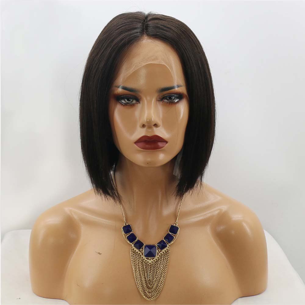 360 Lace Frontal Wig Straight Short Human Hair Bob Wigs For Black Women with Baby Hair 10inch 130%