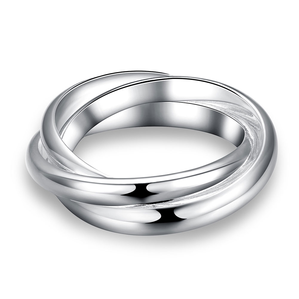 Free shipping Wholesale 925 Sterling Silver Plated Fashion three-circles ring Jewelry LKNSPCR167