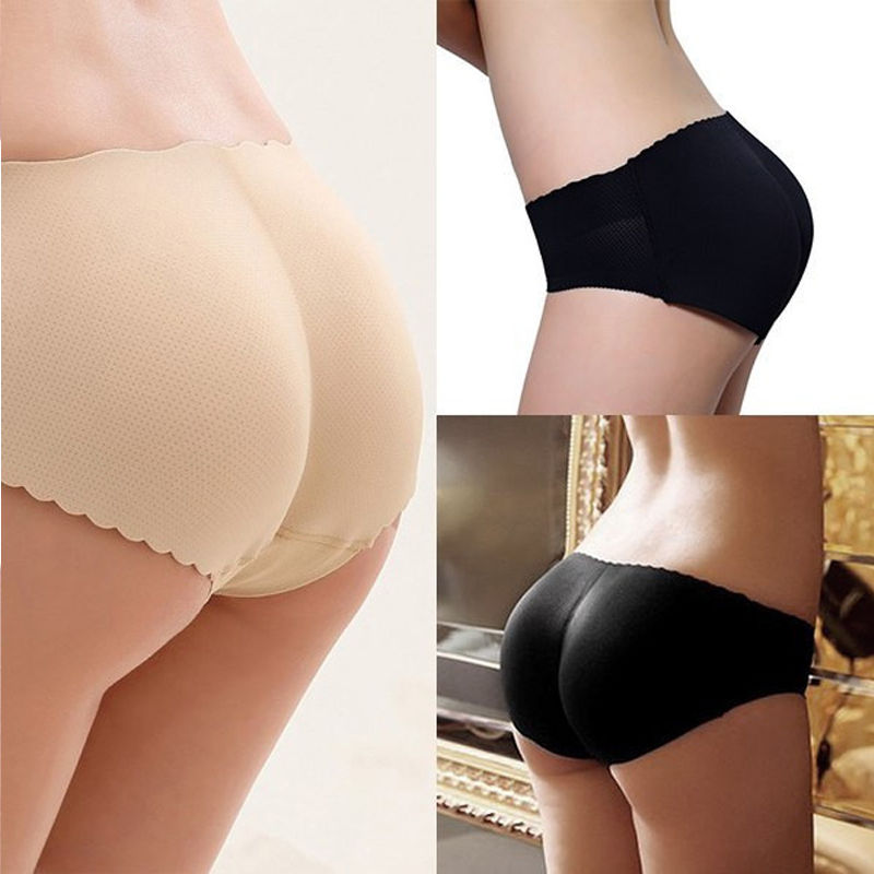 Wholesale- 2017 Hot Women Sexy Shapewear Buttock Padded Seamless Underwear Bum Butt Lift Enhancer Brief Panties, Black