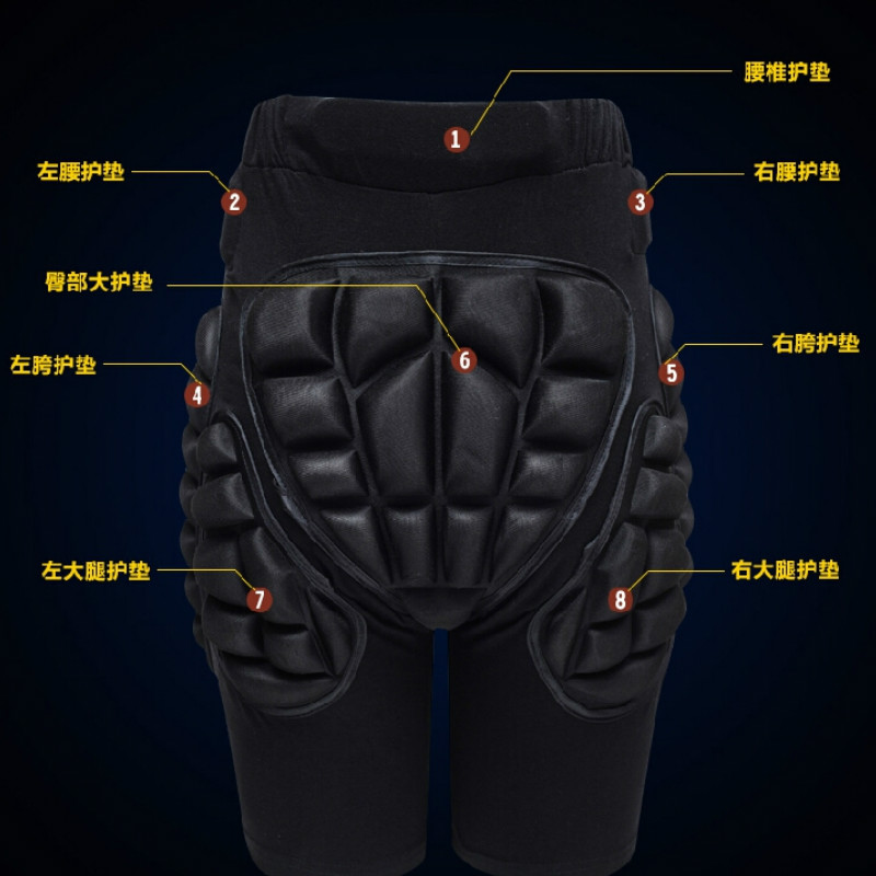 Wholesale- 2017 Sports Skiing Shorts Protective Hip Bottom Padded For Ski Snow Skate Snowboard Pants Roller Hip Protection Pad Sports Gears