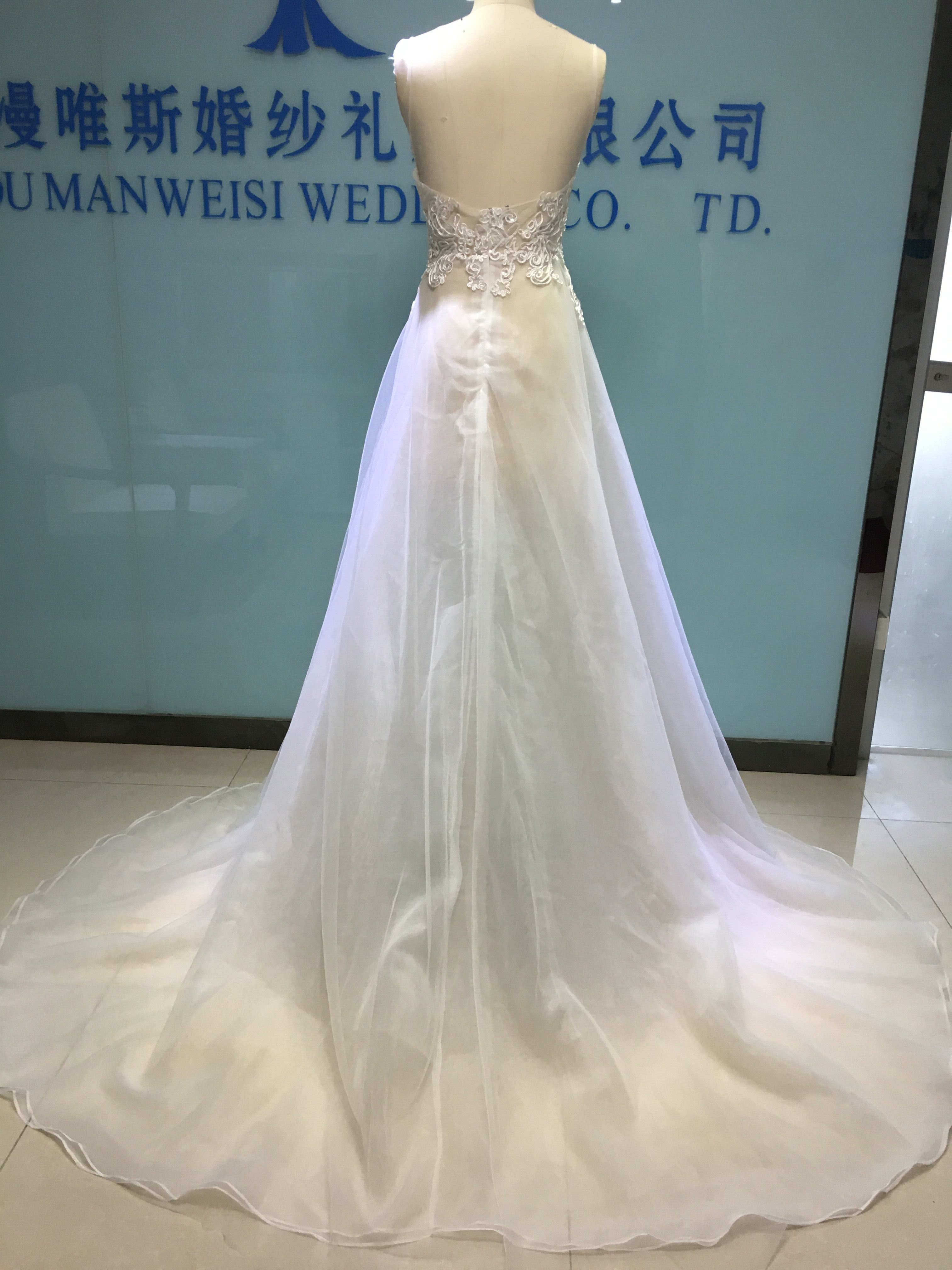Real Image Berta Wedding Dresses Spaghetti Neckline Appliques Sequins Wedding Gowns Backless Floor Length Plus Size Wedding Dress