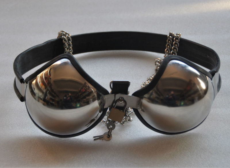 BRA de chasteté féminine Appuyez en acier inoxydable Toys BDSM Bondage Adult Products For Women Metal Underwear