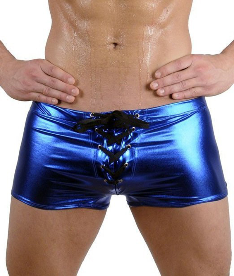 Fashion Men's Faux Leather Boxer Shorts Shiny Metallic Panties Elastic Waist Drawstring Underwear Night Bar Stage Underpants, Blue
Fashion Men's Faux Leather Boxer Shorts Shiny Metallic Panties Elastic Waist Drawstring Underwear Night Bar Stage Underpants, Blue