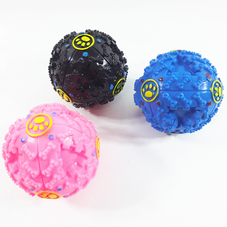 Toys leakage Food Ball sound toy ball Dog Cat Squeaky Chews Puppy Squeaker Sound Pet Supplies Play