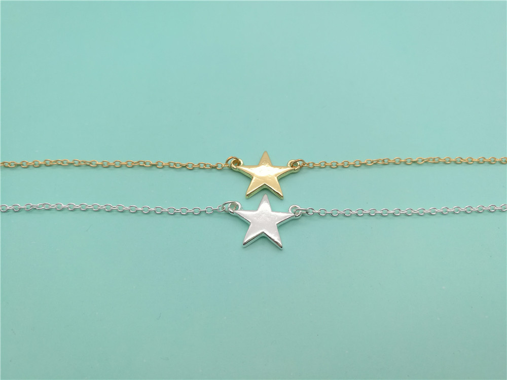 30PCS Simple Rock Star Bracelets Tiny Small Five-pointed Star Bracelet Cute Sideways Bracelets for Women Jewellery