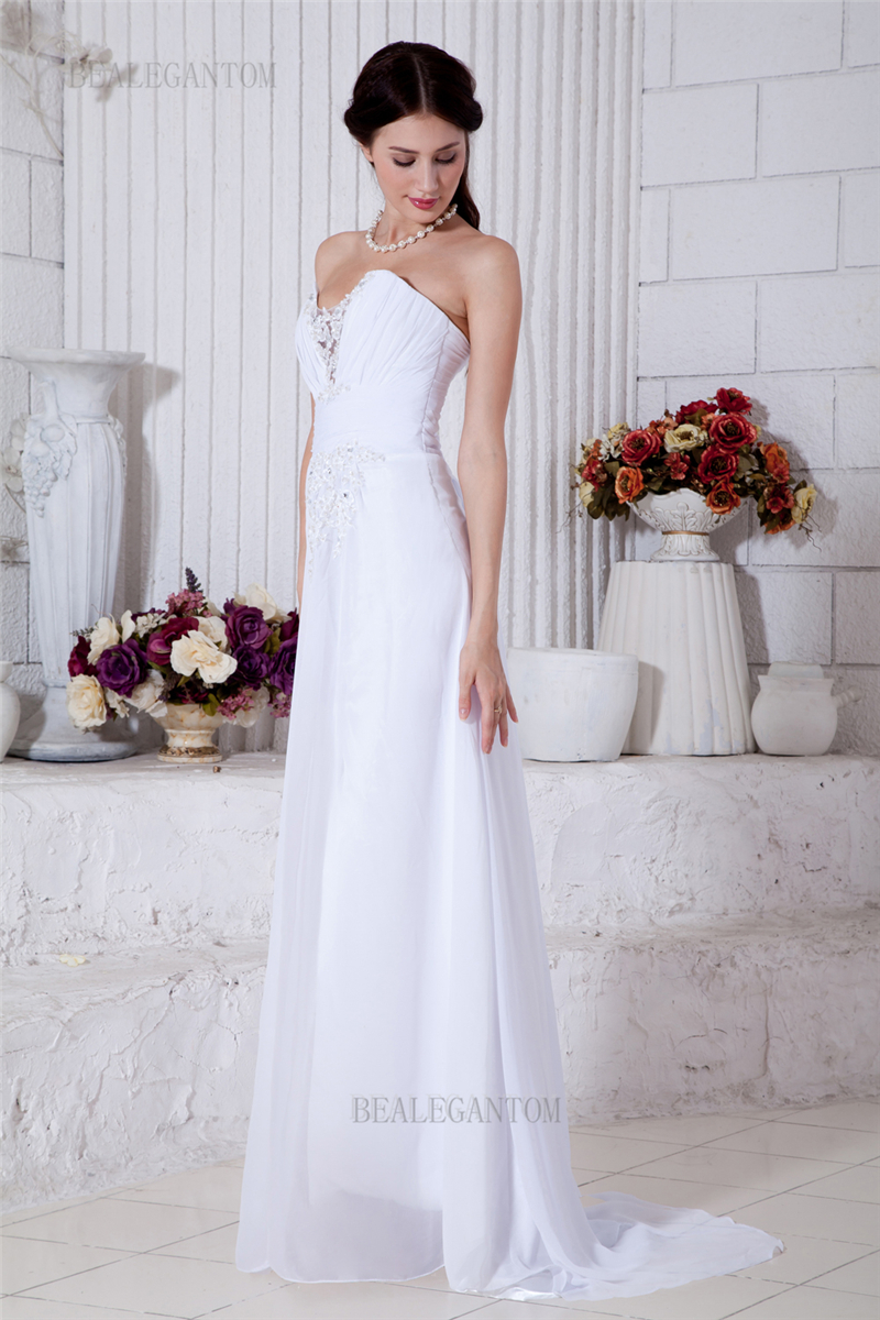 new elegant real photo chiffon wedding dresses sweetheart aline plus size wedding party bridal gowns bm35