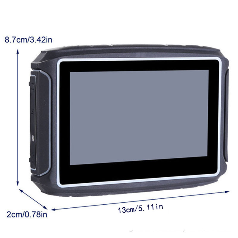 4.3 Inch Motorcycle GPS Navigation System IPX7 Waterproof Motor Navi Bulit in 8GB Maps SDRAM 256MB Support Bluetooth A2DP Headset