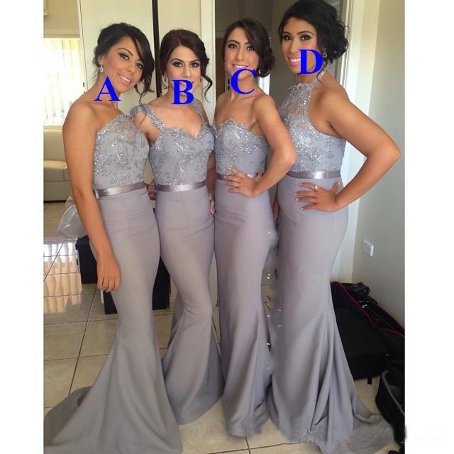 cheap Grey Bridesmaid Dresses Sexy Mixed Styles Lace satin Dresses For Maid of Honor Custom Made Evening Gowns Long Prom Dress
cheap Grey Bridesmaid Dresses Sexy Mixed Styles Lace satin Dresses For Maid of Honor Custom Made Evening Gowns Long Prom Dress
