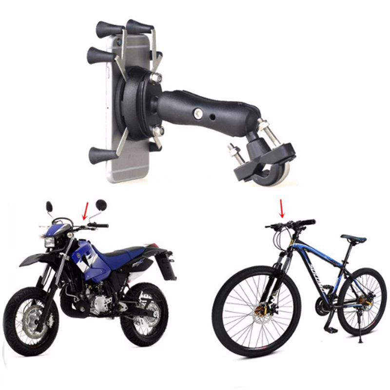 Universal Adjustable Motorcycle Bike Bicycle Car Mobile Phone Holder Shockproof Handlebar Mount for Samsung LG iPhone X 8 7 6 6s Plus