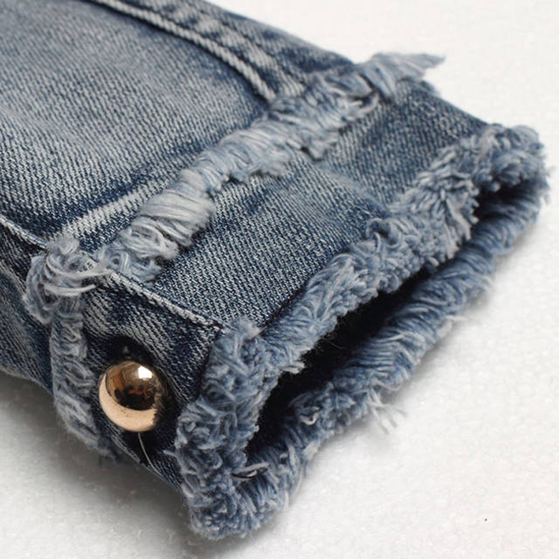 Women's Jackets Wholesale- Women Pearl Jacket Distressed Short Denim Coat Fringe Jeans Women's Beading Outerwear TOP354 -51