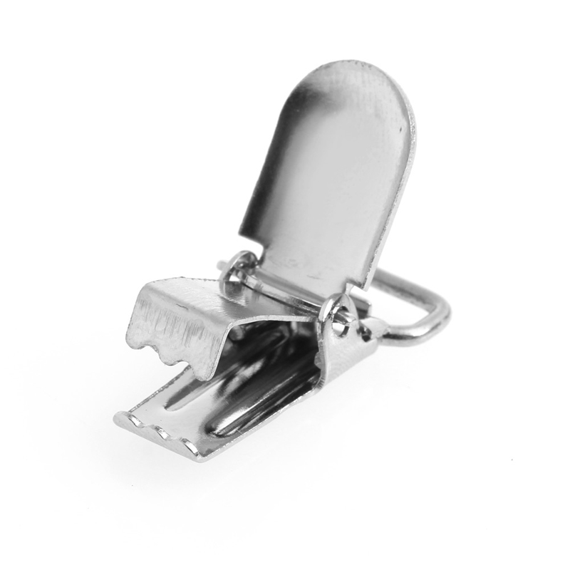Wholesale-30Pcs Metal Pacifier Clips For Baby Cute Infant Soother Clasps Funny Accessories