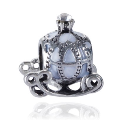 Wholesale Fit Sterling Silver Bracelet Charms Princess pumpkin Car Enamel European Charm Beads Fit Snake Chain Bracelet DIY Original Jewelry