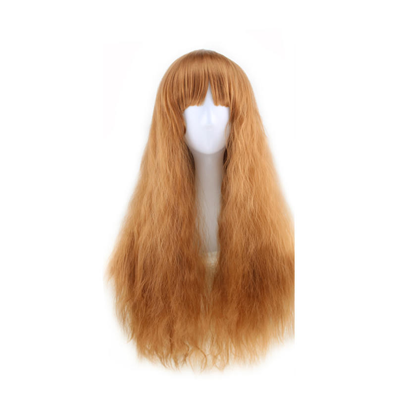 WoodFestival corn perm fluffy fiber wig women natural wigs kinky curly hair heat resistant long wig cosplay black burgundy brown
